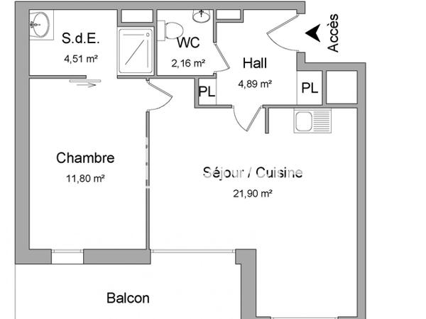 Location Appartement 2 pièces 45.26 m² - RUE FRANCOIS MITTERRAND - RUE LAMARTINE Armentieres 59280