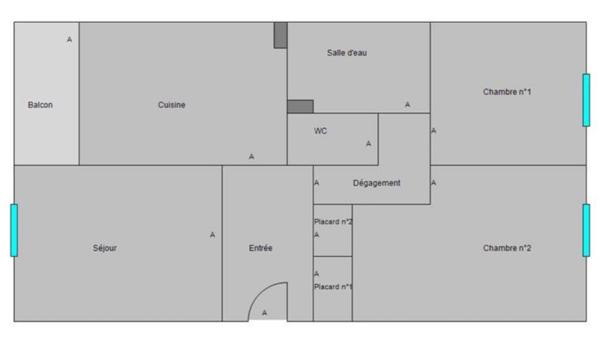 Appartement 3p 67m2 avec balcon