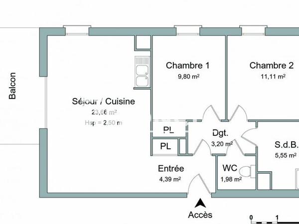 Location Appartement 3 pièces 59.69 m² - 352 RUE DE LA SOURCE Olivet 45160