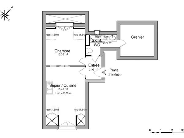 Location Appartement meublé 2 pièces 31.42 m² - 6 AVENUE DU FAOUEDIC Lorient 56100