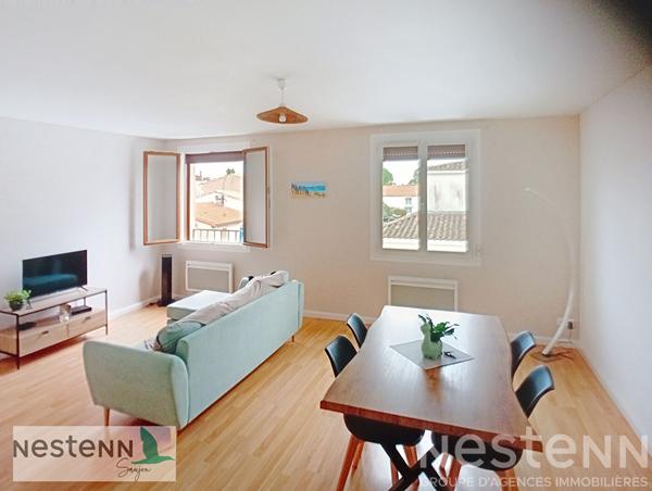 A vendre appartement lumineux de 55m2, 2 pièces à Saujon proche centre ville