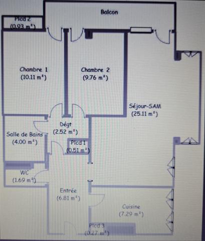 Appartement 3 pièces 69 m2