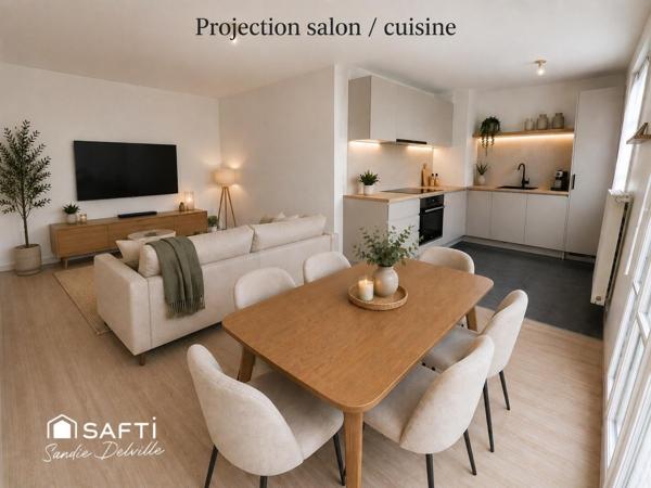 Appartement 3p -2 ch- 63m²- grand balcon- salle de sport
