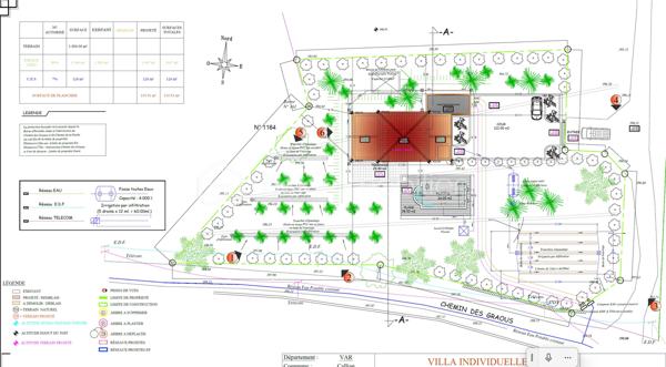 Terrain de 1 800 m²