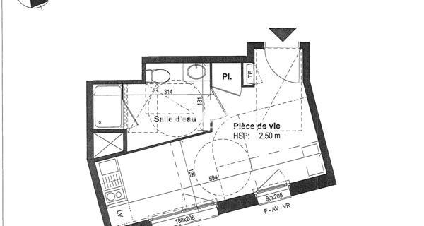 Location Studio 20.52 m² - Rennes 35700
