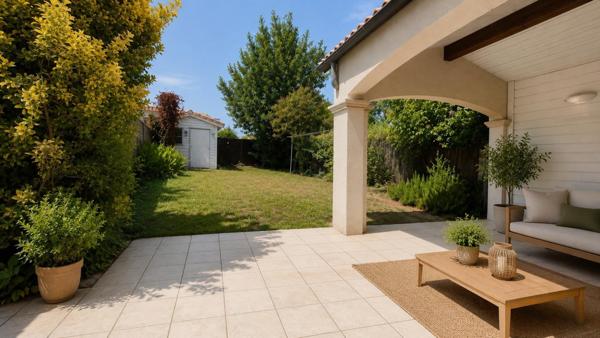 Maison familiale en pierre avec jardin