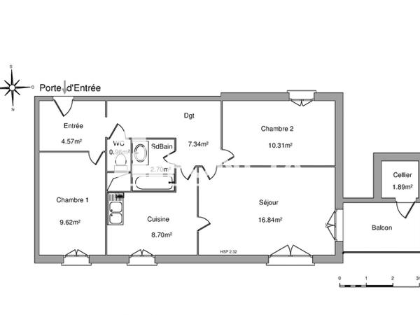 Location Appartement 3 pièces 61.04 m² - 7 RUE EUGENE LANDAIS Poitiers 86000