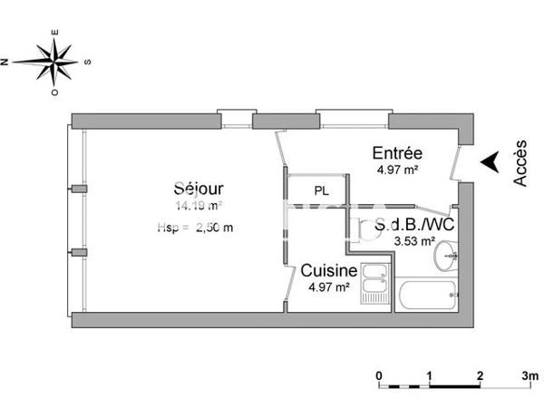 Location Studio 27.66 m² - RES.LAFONTAINE Cahors 46000