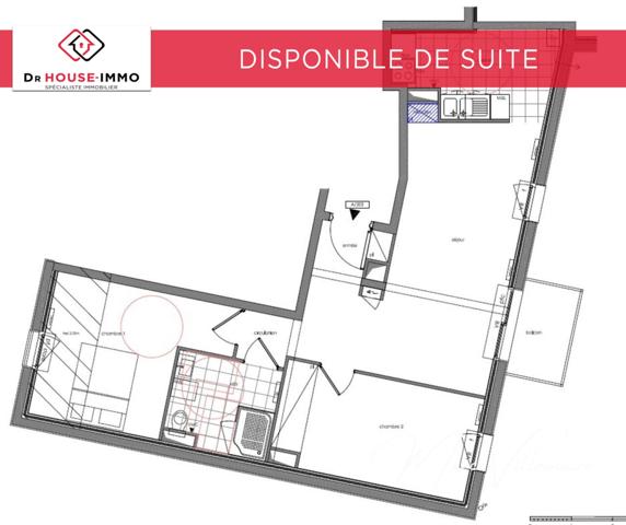 Appartement à vendre 3 pièces de 64 m²