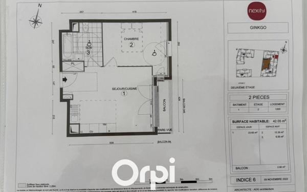 Appartement à vendre    2 pièces • 42,05 m2 Melun