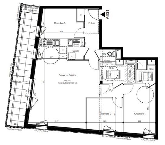 Appartement T4 avec Terrasse Sud et Parking - Pied de tram