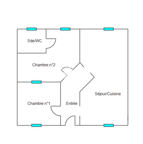 Appartement à louer de 3 pièces de 44.75 m²