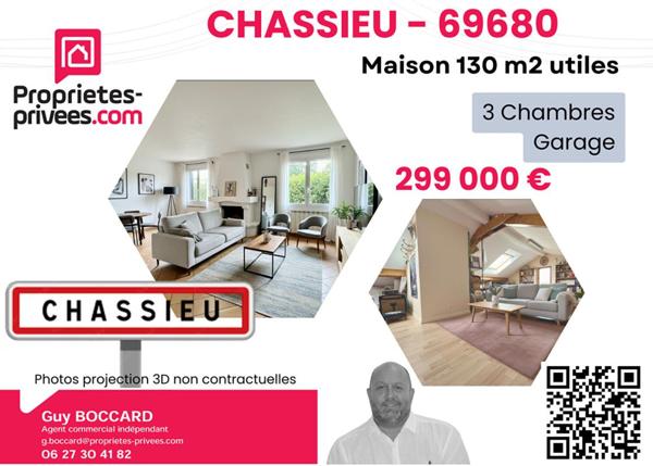 Maison Chassieu 5 pièces 130 m2 + Garage