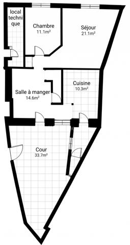 Maison de bourg rénovée de 99 m² (3 ch) avec cour, 2 garages + Appartement T2 loué (420 €/mois) – Centre-ville de Nueil-les-Aubiers (79250)