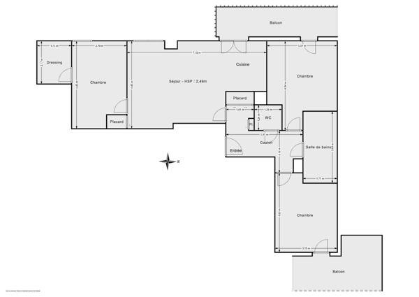 Appartement T4 82m2 en dernier étage près du Parc Méliès