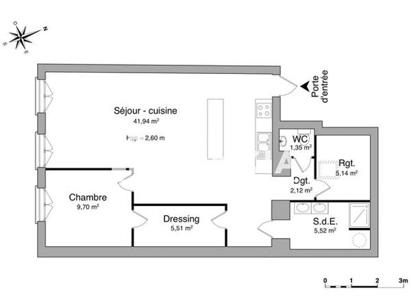 Location Appartement 2 pièces 71.28 m² - 24 RUE GAMBETTA Nancy 54000