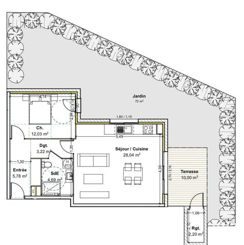 Appartement à vendre 2 pièces 52 m² Guéreins