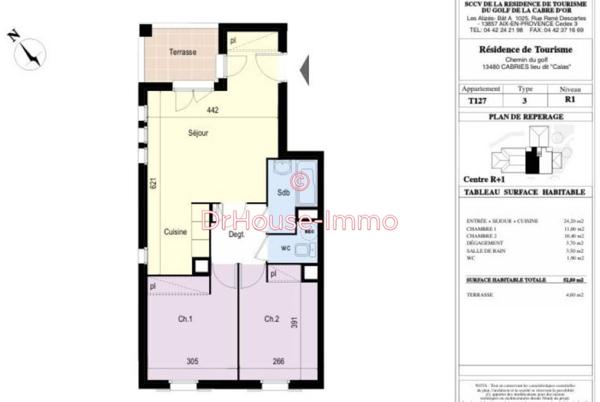 Appartement à vendre 3 pièces de 54 m²