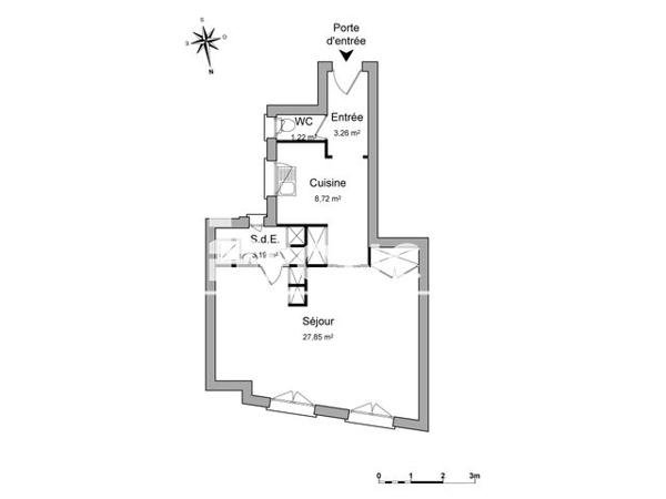 Location Studio 44.7 m² - 33/41 RUE LACEPEDE Paris 75005
