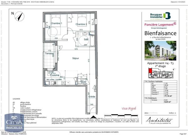 Appartement à louer 3 pièces 77.14m²