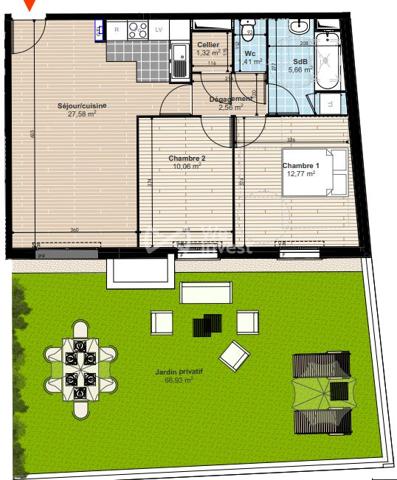 VILLENOY (77124)  - REZ-DE-JARDIN 3 PIECES