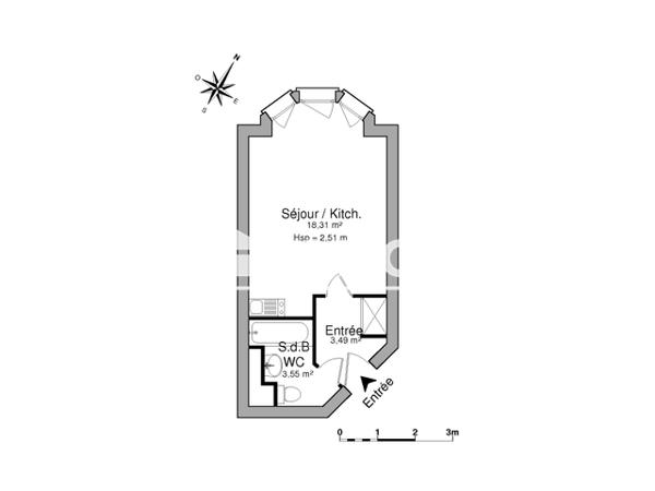 Location Studio 25.35 m² - 1 PLACE DU CYGNE Strasbourg 67000