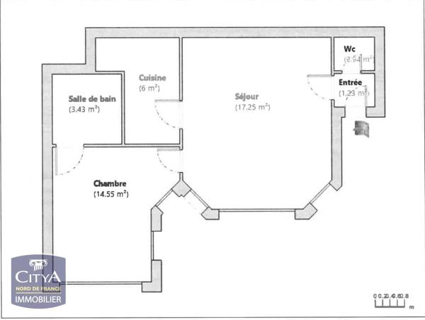 Appartement à louer 2 pièces 43.4m² Tourcoing (59200)