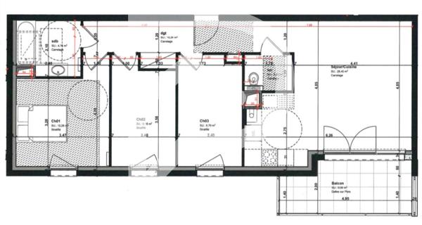 Appartement 4 pièces 75.98 m2