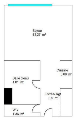 Appartement 1 pièce                                        - 44600 Saint-Nazaire Réf : 3722