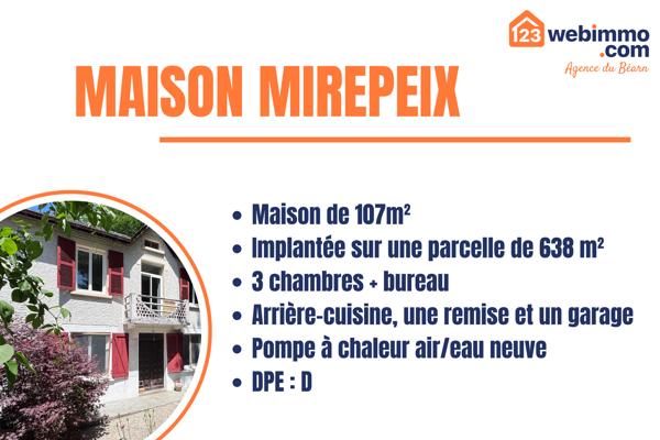 Maison 107.42 m² à Mirepeix 64800