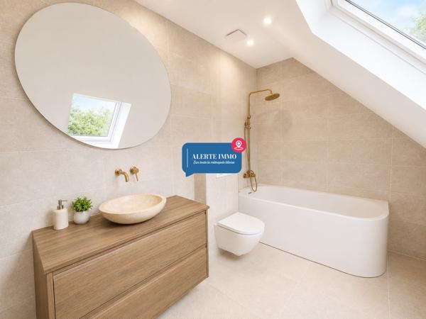 Maison individuelle semi plain-pied Seclin 130 m² hab/ 210 m² utiles – 4 ch – 2 SDB – Sous-sol 70 m²