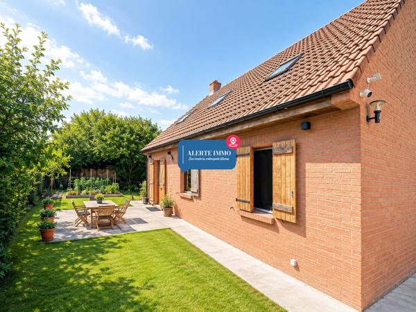 Maison individuelle semi plain-pied Seclin 130 m² hab/ 210 m² utiles – 4 ch – 2 SDB – Sous-sol 70 m²