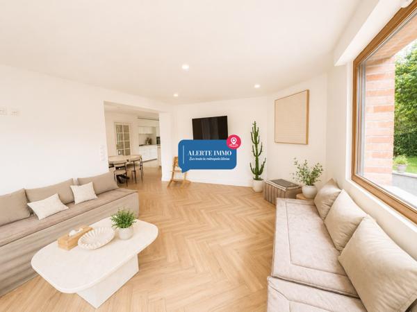 Maison individuelle semi plain-pied Seclin 130 m² hab/ 210 m² utiles – 4 ch – 2 SDB – Sous-sol 70 m²