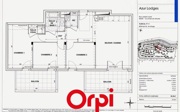Appartement à vendre    4 pièces • 82,45 m2 La Londe-les-Maures