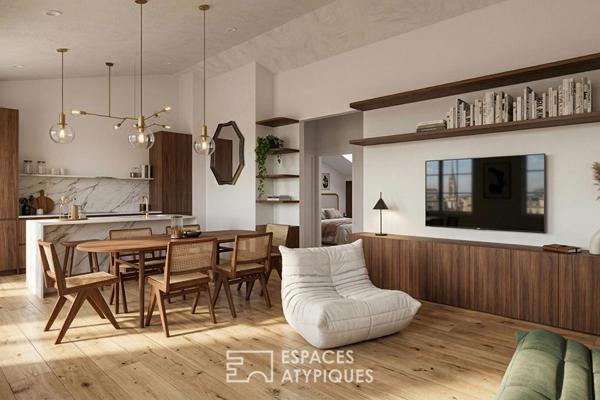 Appartement en dernier étage avec ascenseur au Triangle d’Or