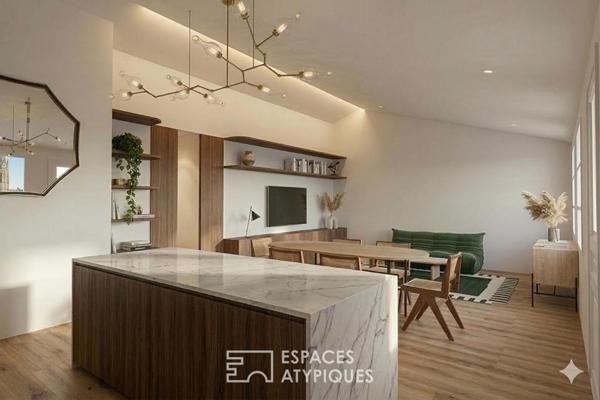 Appartement en dernier étage avec ascenseur au Triangle d’Or