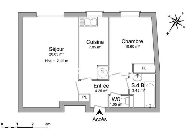 Location Appartement 2 pièces 47.05 m² - 21 ROUTE DE GOURNAY Noisy Le Grand 93160