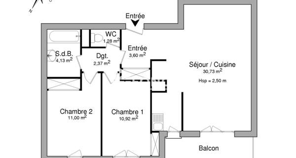 Location Appartement 3 pièces 64.03 m² - Bordeaux 33100