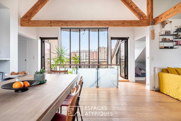 Duplex traversant avec terrasse