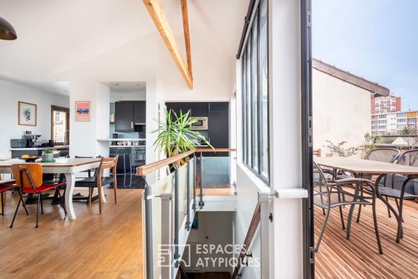 Duplex traversant avec terrasse