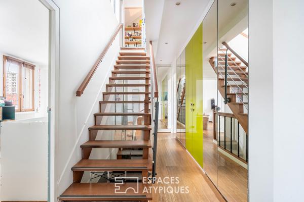 Duplex traversant avec terrasse