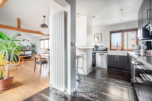 Duplex traversant avec terrasse