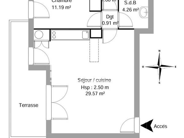 Location Appartement 2 pièces 48.62 m² - RESIDENCE LES MENINES Jurancon 64110