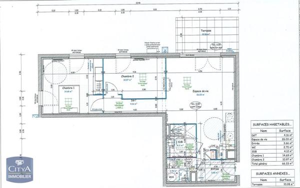 Location appartement Carpentras (84200) 3 pièces 66.33m²