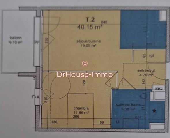 Appartement à vendre 2 pièces de 40 m²