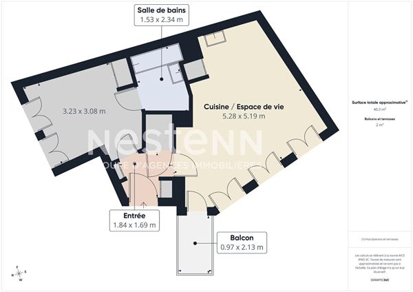 Appartement 2 pièces à vendre avec vue jardin à Paris