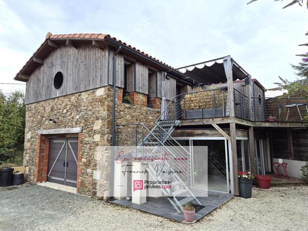 A VENDRE en Exclusivité au Boupère, maison avec 4 chambres  et 1 bureau, et 1 Gîte indépendant sur une parcelle de 1658 m2