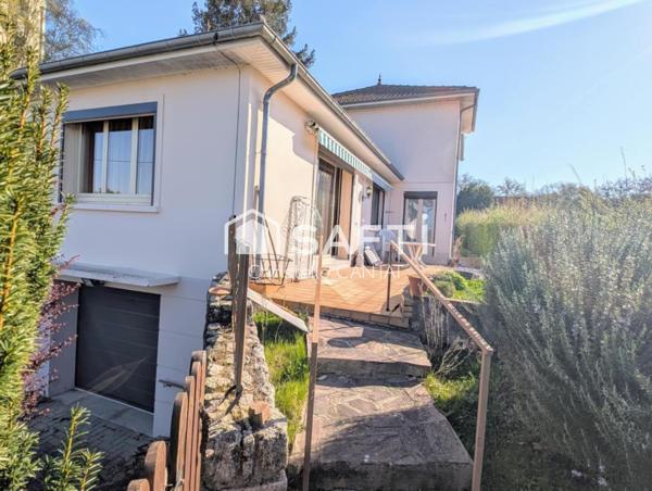 Maison 140 m²,7 pièces, 3 chambres, garage, terrain.