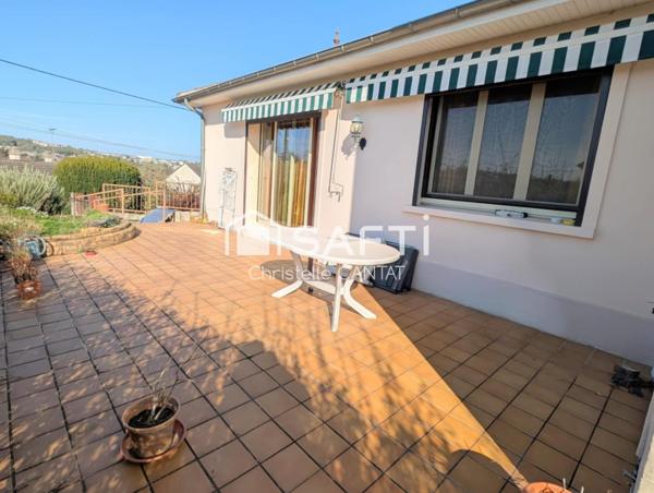 Maison 140 m²,7 pièces, 3 chambres, garage, terrain.