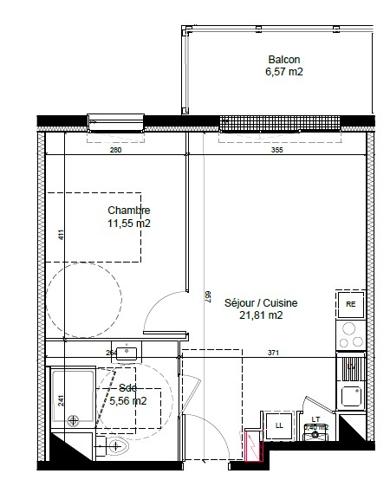 Appartement Chartres 39.32 m²